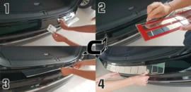 Bumperbeschermer Toyota Corolla XII Sedan(4) (2018-) 4 TRAPEZ - Zilver (Silver Satin) Of Zwart (Black Satin) 6 Bumperbeschermer Toyota Corolla XII Sedan(4) (2018-) 4 TRAPEZ - Zilver (Silver Satin) Of Zwart (Black Satin) - Afbeelding 4